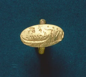Siegelring, spätes Minoisch, ca. 1500 v. Chr. (Gold)